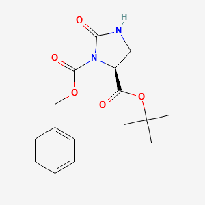 (S)-2-Oxo-iMidazolidine-1,5-dicarboxylic acid 1-benzyl ester 5-tert-butyl ester structure, CAS 77999-24-7
