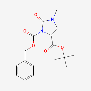 (S)-3-Methyl-2-oxo-iMidazolidine-1,5-dicarboxylic acid 1-benzyl ester 5-tert-butyl ester structure, CAS 83056-78-4