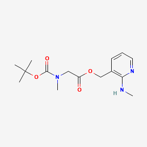 2-(methylamino)pyridin-3-yl)methyl 2-((tert-butoxycarbonyl)(methyl)amino)acetate structure, CAS 1180002-01-0
