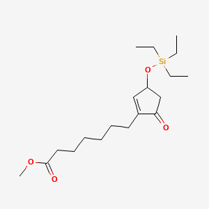 1-Cyclopentene-1-heptanoic acid, 5-oxo-3-[(triethylsilyl)oxy]-, Methyl ester structure, CAS 112713-92-5