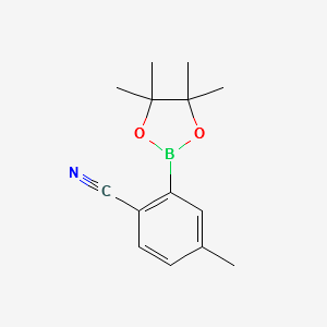 4-Methyl-2-(4,4,5,5-tetramethyl-1,3,2-dioxaborolan-2-yl)-benzonitrile structure, CAS 863866-22-8