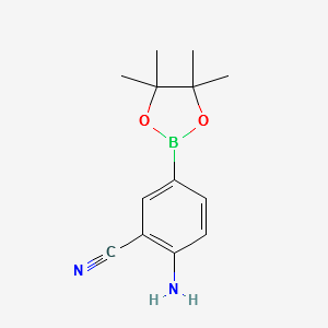 2-Amino-5-(4,4,5,5-tetramethyl-1,3,2-dioxaborolan-2-yl)benzonitrile structure, CAS 934426-22-9