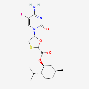 5-Fluoro ent-LaMivudine Acid D-Menthol Ester structure, CAS 764659-79-2
