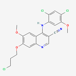 7-(3-CHLORO-PROPOXY)-4-(2,4-DICHLORO-5-METHOXY-PHENYLAMINO)-6-METHOXY-QUINOLINE-3-CARBONITRILE structure, CAS 380844-49-5