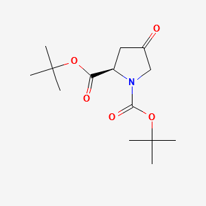1,2-di-tert-butyl (2r)-4-oxopyrrolidine-1,2-dicarboxylate structure, CAS 1260591-66-9