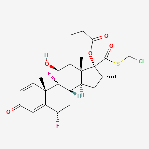 5-Chloromethyl 6a,9a-Difluoro-11-hydroxy-16a-methyl-3-oxo-17a-(propionyloxy)-androsta-1,4-diene-17-carbothioate structure, CAS 80486-69-7