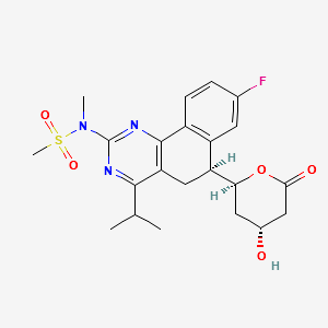 N-[(6S)-8-Fluoro-5,6-dihydro-4-(1-Methylethyl)-6-[(2S,4R)-tetrahydro-4-hydroxy-6-oxo-2H-pyran-2-yl]benzo[h]quinazolin-2-yl]-N-MethylMethanesulfonaMide structure, CAS 854898-47-8