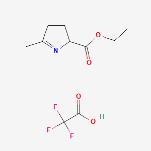 (S)-ethyl 5-methyl-3,4-dihydro-2H-pyrrole-2-carboxylate 2,2,2-trifluoro acetate salt structure, CAS 1448310-17-5
