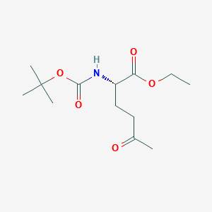 (S)-2-tert-butoxycarbonylamino-5-oxo-hexanoic acid ethyl ester structure, CAS 913251-58-8