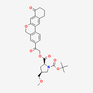 (2S,4S)-1-tert-butyl 2-(2-oxo-2-(8-oxo-8,9,10,11-tetrahydro-5H-dibenzo[c,g] chromen-3-yl)ethyl) 4-(methoxymethyl)pyrrolidine-1,2-dicarboxylate structure, CAS 1378391-39-9