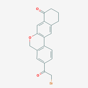 3-(2-bromoacetyl)-10,11-dihydro-5H-Benzo[d]naphtho[2,3-b]pyran-8(9H)-one structure, CAS 1378390-29-4