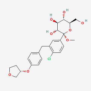 (2S,3R,4S,5S,6R)-2-(3-(4-((S)-tetrahydrofuran-3-yloxy)benzyl)-4-chlorophenyl)-tetrahydro-6-(hydroxyMethyl)-2-Methoxy-2H-pyran-3,4,5-triol structure, CAS 1279691-36-9