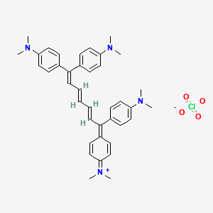 DIMETHYL[4-[1,7,7-TRIS(4-DIMETHYLAMINOPHENYL)-2,4,6-HEPTATRIENYLIDENE]-2,5-CYCLOHEXADIEN-1-YLIDENE]AMMONIUM PERCHLORATE structure, CAS 34411-77-3