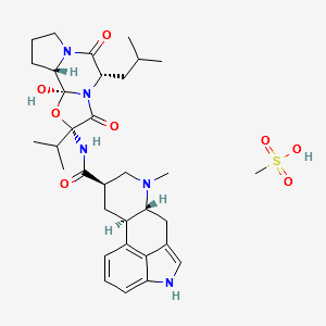9,10alpha-dihydro-12'-hydroxy-5'alpha-isobutyl-2'-isopropylergotaman-3',6',18-trione methanesulphonate structure, CAS 29261-93-6