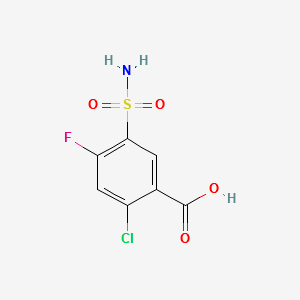 2-CHLORO-4-FLUORO-5-SULFAMOYLBENZOIC ACID structure, CAS 4793-24-2