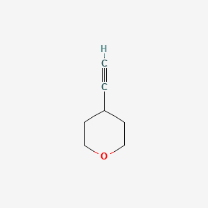 4-Ethynyltetrahydro-2H-pyran structure, CAS 1202245-65-5