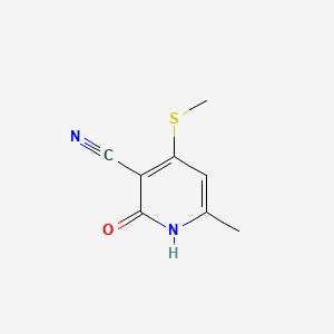 2-HYDROXY-6-METHYL-4-(METHYLSULFANYL)PYRIDINE-3-CARBONITRILE structure, CAS 57663-05-5