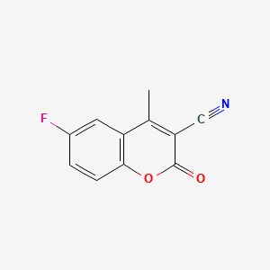 3-Cyano -6-Fluoro-4-methyl coumarin structure, CAS 288399-90-6