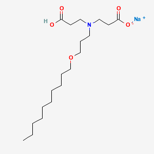 sodium N-(2-carboxyethyl)-N-[3-(decyloxy)propyl]-beta-alaninate structure, CAS 64972-19-6