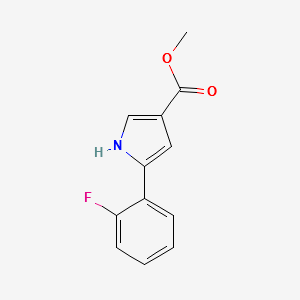 5-(2-fluorophenyl)-1H-pyrrole-3-carboxylic acid methyl ester structure, CAS 1240949-59-0