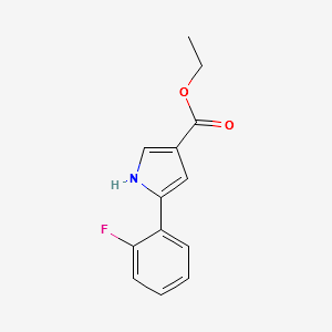 1H-Pyrrole-3-carboxylic acid, 5-(2-fluorophenyl)-, ethyl ester structure, CAS 881674-06-2