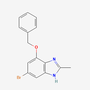 1H-Benzimidazole, 6-bromo-2-methyl-4-(phenylmethoxy)- structure, CAS 774582-60-4