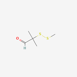 2-(METHYLDITHIO)-ISOBUTYRALDEHYDE structure, CAS 67952-60-7