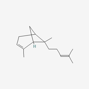 2,6-dimethyl-6-(4-methyl-3-pentenyl)bicyclo[3.1.1]hept-2-ene structure, CAS 17699-05-7