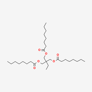 2-ethyl-2-[[(1-oxooctyl)oxy]methyl]-1,3-propanediyl dioctanoate structure, CAS 4826-87-3