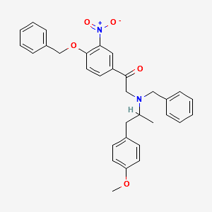 Ethanone, 2-[[2-(4-Methoxyphenyl)-1-Methylethyl](phenylMethyl)aMino]-1-[3-nitro-4-(phenylMethoxy)phenyl]- structure, CAS 43229-66-9