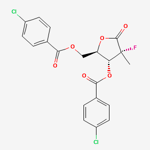 (2R)-2-Deoxy-2-fluoro-2-Methyl-D-erythro-pentonic acid-g-lactone 3,5-bis(4-chlorobenzoate) structure, CAS 1294481-79-0