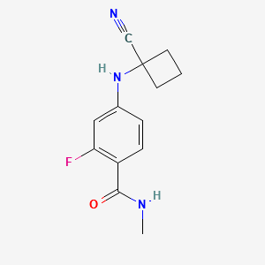 4-(1-CYANOCYCLOBUTYLAMINO)-2-FLUORO-N-METHYLBENZAMIDE structure, CAS 915087-26-2
