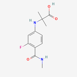 N-[3-Fluoro-4-[(methylamino)carbonyl]phenyl]-2-methylalanine structure, CAS 1289942-66-0