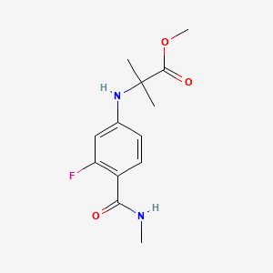 N-[3-Fluoro-4-[(methylamino)carbonyl]phenyl]-2-methylalanine methyl ester structure, CAS 1332524-01-2