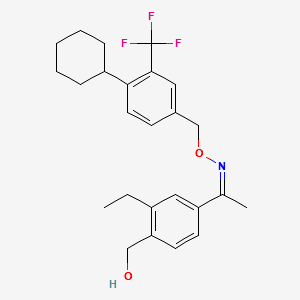 Ethanone, 1-[3-ethyl-4-(hydroxymethyl)phenyl]-, O-[[4-cyclohexyl-3-(trifluoromethyl)phenyl]methyl]oxime, (1Z)- structure, CAS 1418144-67-8