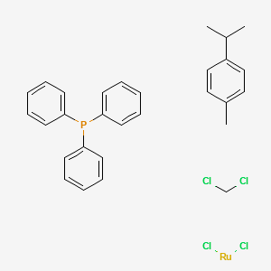 Dichloro(p-cyMene)triphenylphosphinerutheniuM(II) dichloroMethane adduct structure, CAS 52490-94-5
