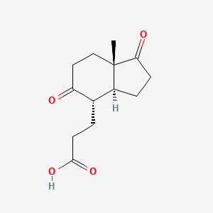 1,5-Dioxo-7aβ-methyl-3aα-hexahydroindan e-4α-propionic acid structure, CAS 1944-63-4