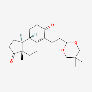 (3aS,9aS,9bS)-4,5,8,9,9a,9b-hexahydro-3a-methyl-6 -[2-(2,5,5-trimethyl-1,3-dioxan-2-yl)ethyl]-1H-Benz[e ]indene-3,7(2H,3aH)-dione structure, CAS 88128-61-4