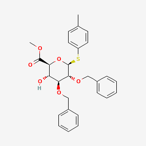 4-Methylphenyl 2,3-bis-O-(phenylmethyl)-1-thio-beta-D-glucopyranosiduronic acid methyl ester structure, CAS 1352561-81-9