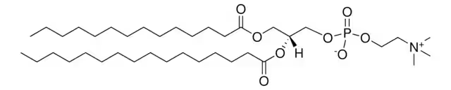 1-myristoyl-2-palmitoyl-sn-glycero-3-phosphocholine structure, CAS 69525-80-0