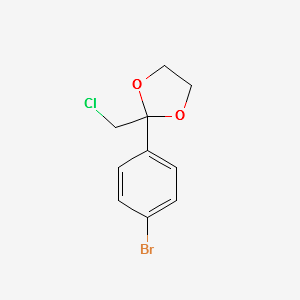 2-(4-bromophenyl)-2-(chloromethyl)-1,3-dioxolane structure, CAS 1266998-38-2