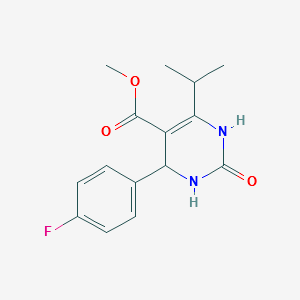 Methyl 4-(4-fluorophenyl)-6-isopropyl-2-oxo-1,2,3,4-tetrahydropyrimidine-5-carboxylate structure, CAS 488798-36-3