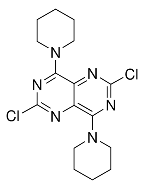 2,6-Dichloro-4,8-dipiperidinopyrimidino[5,4-d]pyrimidine structure, CAS 7139-02-8