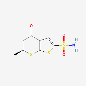 (6S)-4-Oxo-6-methyl-5,6-dihydro-4H-thieno[2,3-b]thiopyran-2-sulfonamide structure, CAS 1383784-43-7