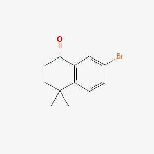 7-BROMO-4,4-DIMETHYL-3,4-DIHYDRO-2H-NAPHTHALEN-1-ONE structure, CAS 166978-46-7