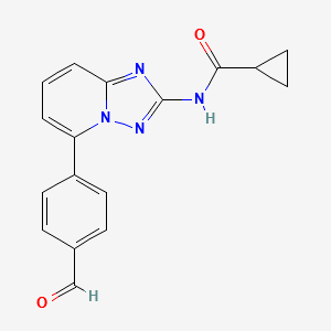 N-(5-(4-formylphenyl)-[1,2,4]triazolo[1,5-a]pyridin-2-yl)cyclopropanecarboxamide structure, CAS 1206163-55-4