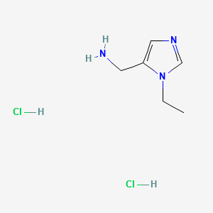 1-(1-Ethyl-1H-imidazol-5-yl)methanamine dihydrochloride structure, CAS 1255717-13-5