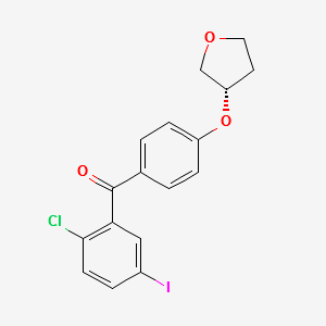 (2-Chloro-5-iodophenyl)[4-[[(3S)-tetrahydro-3-furanyl]oxy]phenyl]methanone structure, CAS 915095-87-3
