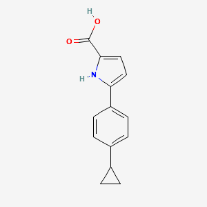 5-(4-cyclopropylphenyl)-1H-pyrrole-2-carboxylicacid structure, CAS 2138546-95-7