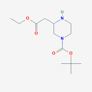 3-ETHOXYCARBONYLMETHYL-PIPERAZINE-1-CARBOXYLIC ACID TERT-BUTYL ESTER structure, CAS 849547-86-0